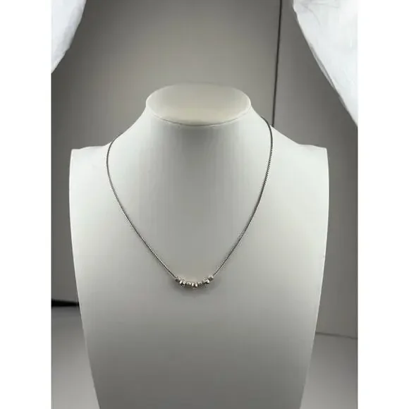 Ball Bead Centers Sterling Silver Box Chain Necklace 15-7/8 & Bracelet 7" Italy - Picture 15 of 16